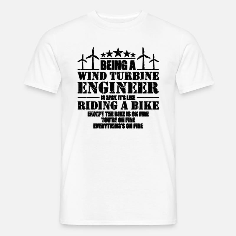 Être un technicien d’éolienne renouvelable - T-shirt homme - blanc