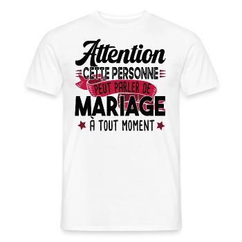 Mariage Fiançailles Couple Cadeau Amour Marié - T-shirt homme - blanc - Devant - AI Model Male 178 dark (178cm)