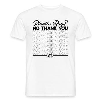 Plastic Bag No Thank You Recycling Reuse Recycler - Männer T-Shirt - Weiß - Vorne - AI Model Male 178 dark (178cm)