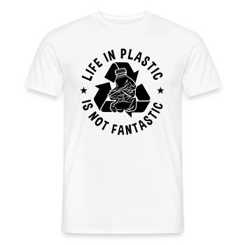 Life In Plastic Is Recycling Recycle Bin Recycler - Men's T-Shirt - white - Front - AI Model Male 178 dark (178cm)