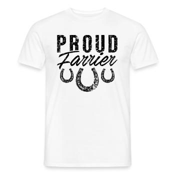 Proud Farrier Forging Horseshoe Metalwork Farriers - Männer T-Shirt - Weiß - Vorne - AI Model Male 178 dark (178cm)
