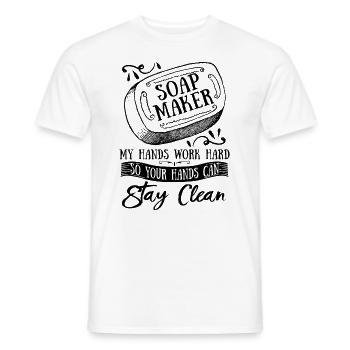 Soap Maker My Hands Work Saponification Soap Maker - Männer T-Shirt - Weiß - Vorne - AI Model Male 178 dark (178cm)