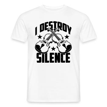 I Destroy Silence Violon Violoniste de musique classique - T-shirt homme - blanc - Devant - AI Model Male 178 dark (178cm)