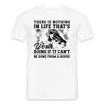 Il n’y a rien dans la coupe du cheval Cowboy Horseman - T-shirt homme - blanc - Devant - AI Model Male 178 dark (178cm)