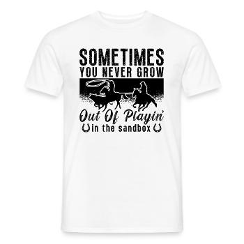 Sometimes You Never Grow Western Riding Horseman - Men's T-Shirt - white - Front - AI Model Male 178 dark (178cm)