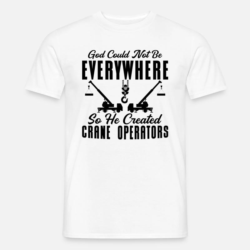 Kranführer Kranfahrer Job Bauarbeiter Geschenkidee - Männer T-Shirt - Weiß