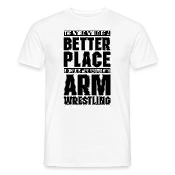 The World Would Arm Wrestling Wrestle Wrestler - Men's T-Shirt - white - Front - AI Model Male 178 dark (178cm)
