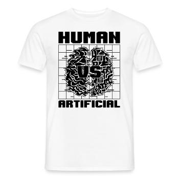 Human VS Artificial Intelligence Engineer Robotics - Männer T-Shirt - Weiß - Vorne - AI Model Male 178 dark (178cm)