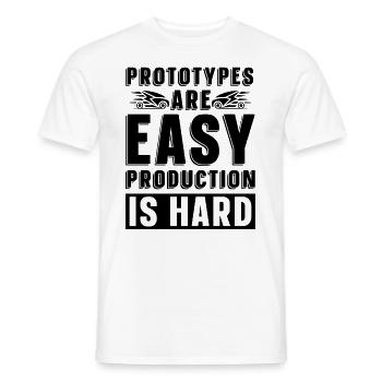 Les prototypes sont faciles Programmeur Ingénieur Robotique - T-shirt homme - blanc - Devant - AI Model Male 178 dark (178cm)