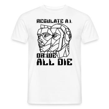Réglementer l’IA ou nous tous la robotique de la science des données - T-shirt homme - blanc - Devant - AI Model Male 178 dark (178cm)