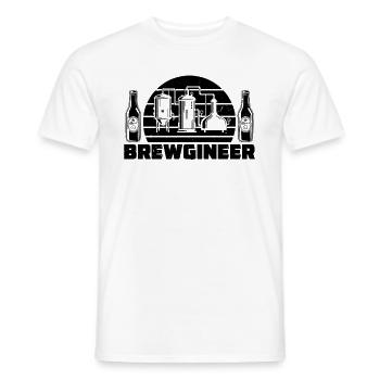 Beer Brewing Brewgineer Retro Hops Beer Brewer - Männer T-Shirt - Weiß - Vorne - AI Model Male 178 dark (178cm)