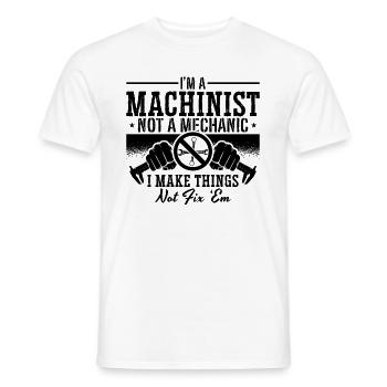 Je suis machiniste, pas mécanicien - T-shirt homme - blanc - Devant - AI Model Male 178 dark (178cm)