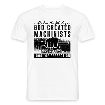 et le 8e jour, machinistes - T-shirt homme - blanc - Devant - AI Model Male 178 dark (178cm)