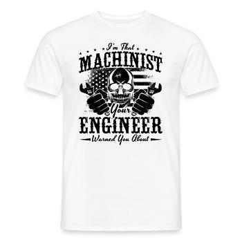 Je suis ce machiniste aime les machinistes de machines CNC - T-shirt homme - blanc - Devant - AI Model Male 178 dark (178cm)
