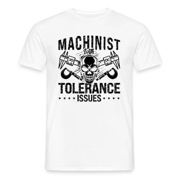 Machiniste avec des problèmes de tolérance Opérateur de tour - T-shirt homme - blanc - Devant - AI Model Male 178 dark (178cm)