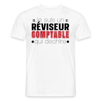 Réviseur Comptable Comptabilité Cadeau Homme - T-shirt homme - blanc - Devant - AI Model Male 178 dark (178cm)