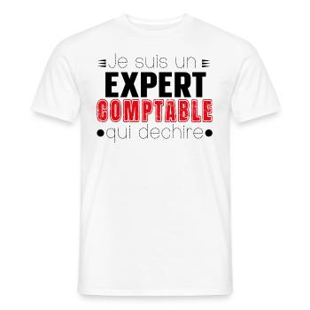 Expert Comptable Comptabilité Cadeau Homme Humour - T-shirt homme - blanc - Devant - AI Model Male 178 dark (178cm)