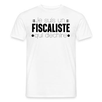 Fiscaliste Fiscalité Homme Cadeau Humour Fiscal - T-shirt homme - blanc - Devant - AI Model Male 178 dark (178cm)