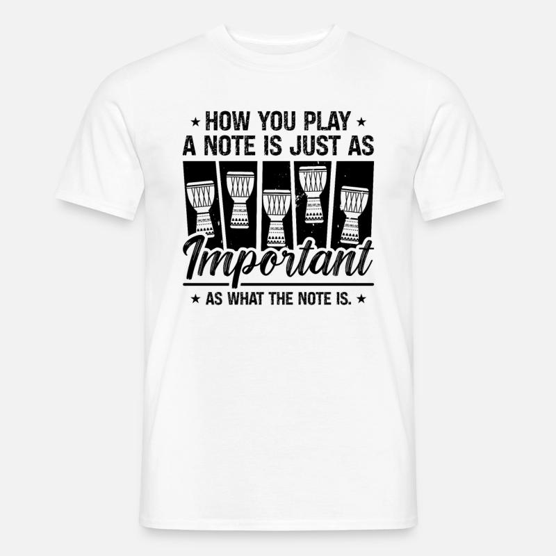 Comment vous jouez une note Retro Drumming Djembé Player - T-shirt homme - blanc