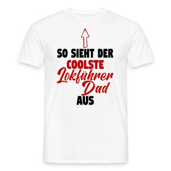 dad Dampflok Lokführer Eisenbahner Eisenbahn Vater - Männer T-Shirt - Weiß - Vorne - AI Model Male 178 dark (178cm)