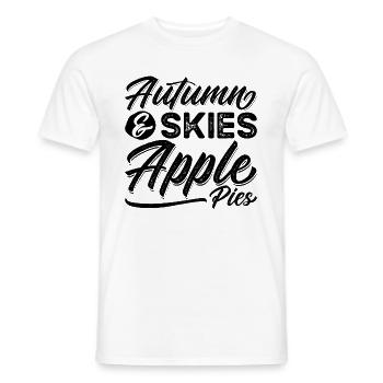 Automne & Ciel Tartes aux pommes Pâtisseries Amateur de tarte aux pommes - T-shirt homme - blanc - Devant - AI Model Male 178 dark (178cm)
