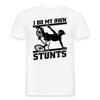 Je fais mes propres cascades vélo vélo cycliste cycliste - T-shirt homme - blanc - Devant - AI Model Male 178 dark (178cm)