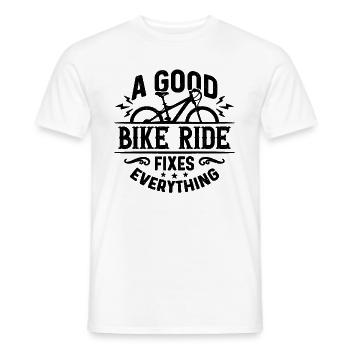 A Good Bike Ride Fixes Bicycle Road Bike Cyclist - Men's T-Shirt - white - Front - AI Model Male 178 dark (178cm)