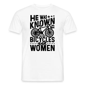 He Was Known For His Bicycle Mountain Bike Cyclist - Männer T-Shirt - Weiß - Vorne - AI Model Male 178 dark (178cm)
