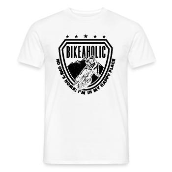Bikeaholic No One's Home Bicycle Road Bike Cyclist - Männer T-Shirt - Weiß - Vorne - AI Model Male 178 dark (178cm)