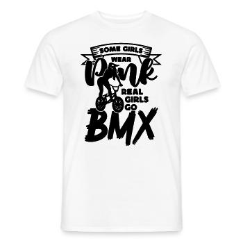 Some Girls Wear Pink BMX Racing Bicycle BMX Rider - Men's T-Shirt - white - Front - AI Model Male 178 dark (178cm)