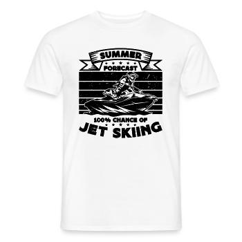 Summer Forecast 100% Chance Water Sports Jet Skier - Men's T-Shirt - white - Front - AI Model Male 178 dark (178cm)