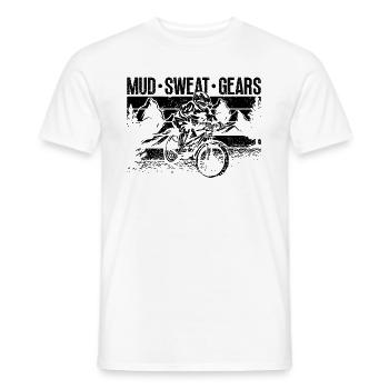 Mud Sweat Gear Mountain Sports Mountain Bike - Men's T-Shirt - white - Front - AI Model Male 178 dark (178cm)
