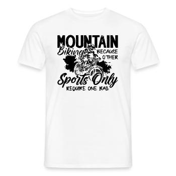 VTT parce que d’autres motards vététistes - T-shirt homme - blanc - Devant - AI Model Male 178 dark (178cm)