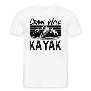 Crawl Walk Kayak Kayak Sports nautiques Kayak Lover - T-shirt homme - blanc - Devant - AI Model Male 178 dark (178cm)
