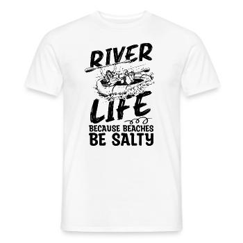 River Life Because Beaches Canoeing Rafting Lover - Men's T-Shirt - white - Front - AI Model Male 178 dark (178cm)