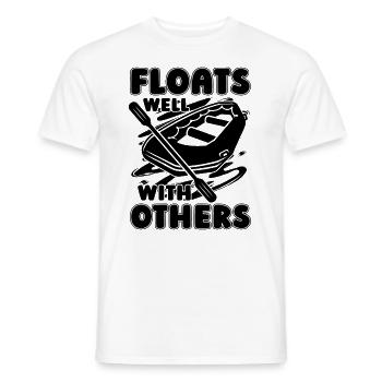 Floats Well With Others Raft Boating Rafting Lover - Men's T-Shirt - white - Front - AI Model Male 178 dark (178cm)