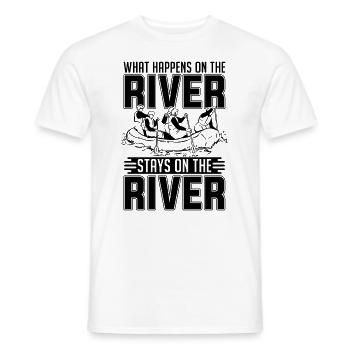 Que se passe-t-il sur la rivière Kayak Rafting Lamateur - T-shirt homme - blanc - Devant - AI Model Male 178 dark (178cm)
