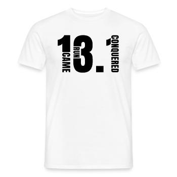 13.1 Marathonien d’athlétisme Came Conquered - T-shirt homme - blanc - Devant - AI Model Male 178 dark (178cm)