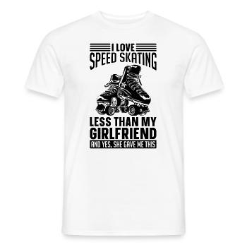 I Love Speed Skating Short Track Speed Skater - Männer T-Shirt - Weiß - Vorne - AI Model Male 178 dark (178cm)