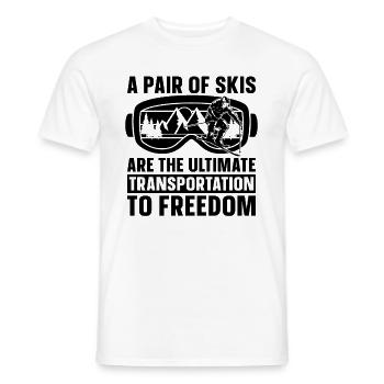 A Pair Of Skis Are The Retro Snow Skiing XC Skier - Männer T-Shirt - Weiß - Vorne - AI Model Male 178 dark (178cm)