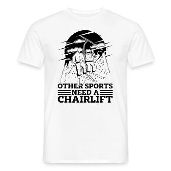 Other Sports Need A Chairlift Winter Snow XC Skier - Men's T-Shirt - white - Front - AI Model Male 178 dark (178cm)