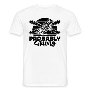 Probably Skiing Retro Loves Winter Sports XC Skier - Männer T-Shirt - Weiß - Vorne - AI Model Male 178 dark (178cm)
