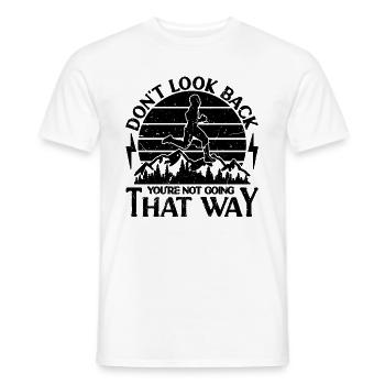 Ne regardez pas en arrière Retro Marathon Race Country Runner - T-shirt homme - blanc - Devant - AI Model Male 178 dark (178cm)