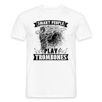 Smart People Play Trombone Brass Band Trombonist - Männer T-Shirt - Weiß - Vorne - AI Model Male 178 dark (178cm)