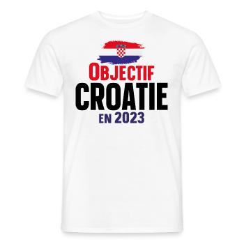 Croatie 2023 Croate Europe Cadeau Pays Humour - T-shirt homme - blanc - Devant - AI Model Male 178 dark (178cm)