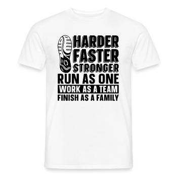 Harder Faster Stronger Long Track Country Runner - Men's T-Shirt - white - Front - AI Model Male 178 dark (178cm)