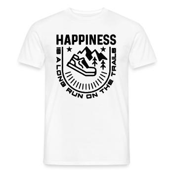 Happiness Is A Long Run Ultra Running Trail Runner - Men's T-Shirt - white - Front - AI Model Male 178 dark (178cm)