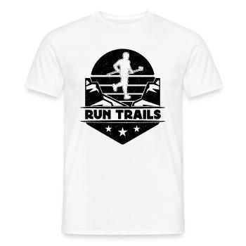 Run Trails Retro Loves Ultra Running Trail Runner - Men's T-Shirt - white - Front - AI Model Male 178 dark (178cm)