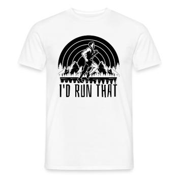 Je courrais ce marathonien de trail running trail runner - T-shirt homme - blanc - Devant - AI Model Male 178 dark (178cm)