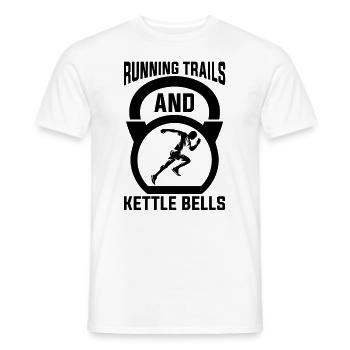 Running Trails And Marathoner Trail Runner - Men's T-Shirt - white - Front - AI Model Male 178 dark (178cm)